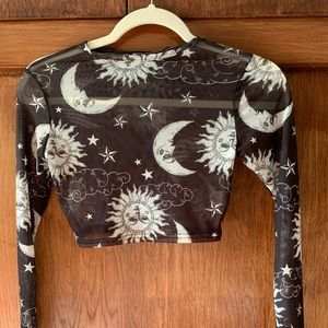 Pretty Little Thing Mesh Long Sleeve Crop Top